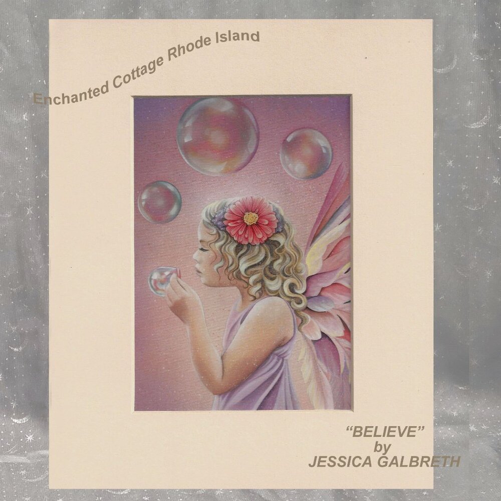 Jessica Galbreth 𝑽𝒊𝒏𝒕𝒂𝒈𝒆𝑨𝒏𝒈𝒆𝒍 "𝘽𝙀𝙇𝙄𝙀𝙑𝙀" Matted Art Print 10X8